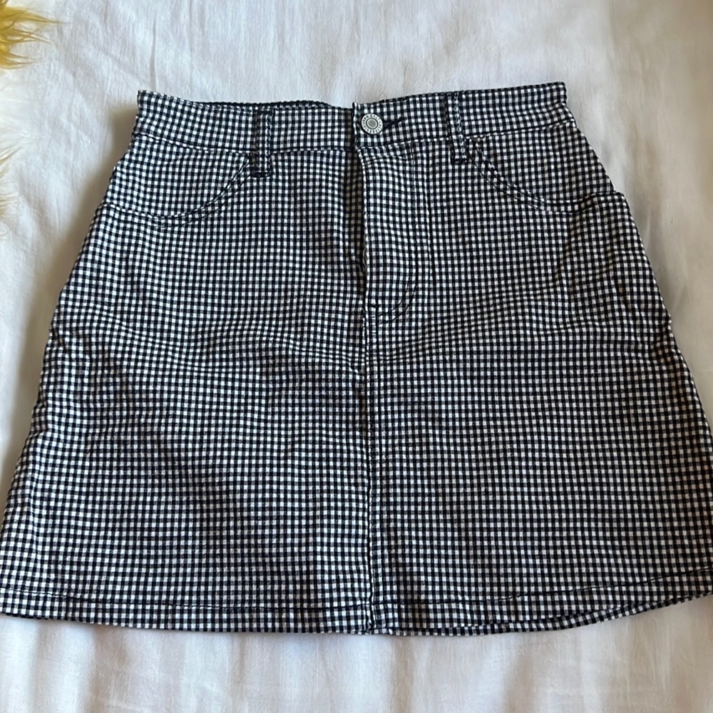 Gingham brandy skirt